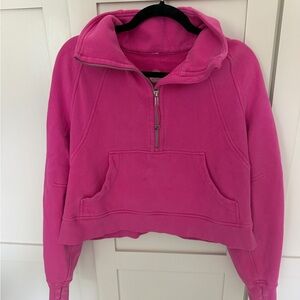 lululemon athletica Hot Pink Half-Zip Scuba Crop Collar sz M/L